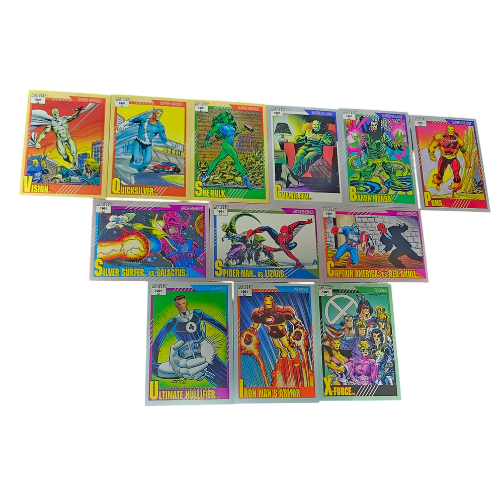 1992 Marvel Comics Trading Cards - Lot of 12 Superheroes, Rookies, Arch Enemies
